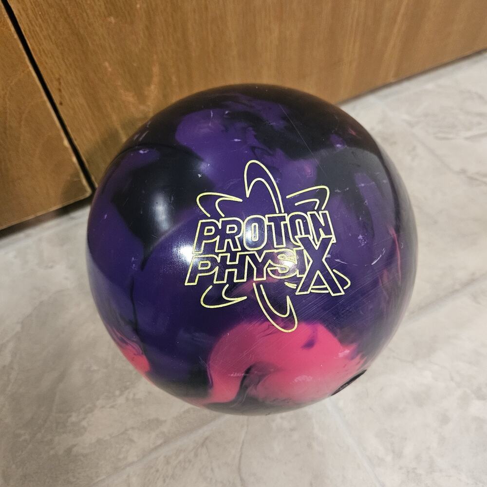Storm Proton Physix Bowling Ball 13 lb Asymmetric Drilled Purple Pink Black